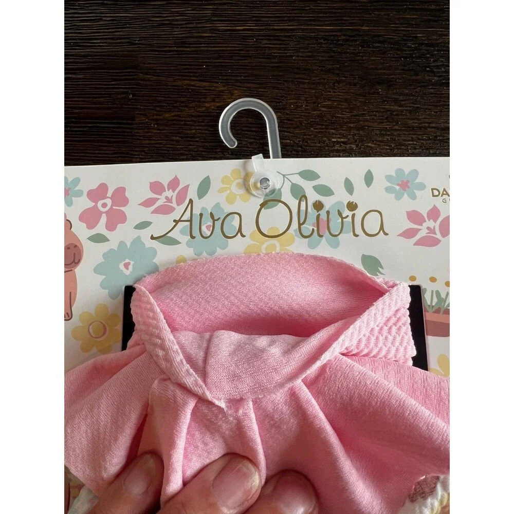 Ava Olivia Baby Girl Bib and Headband 4 PC Set Pink Rose and Floral Bow NEW